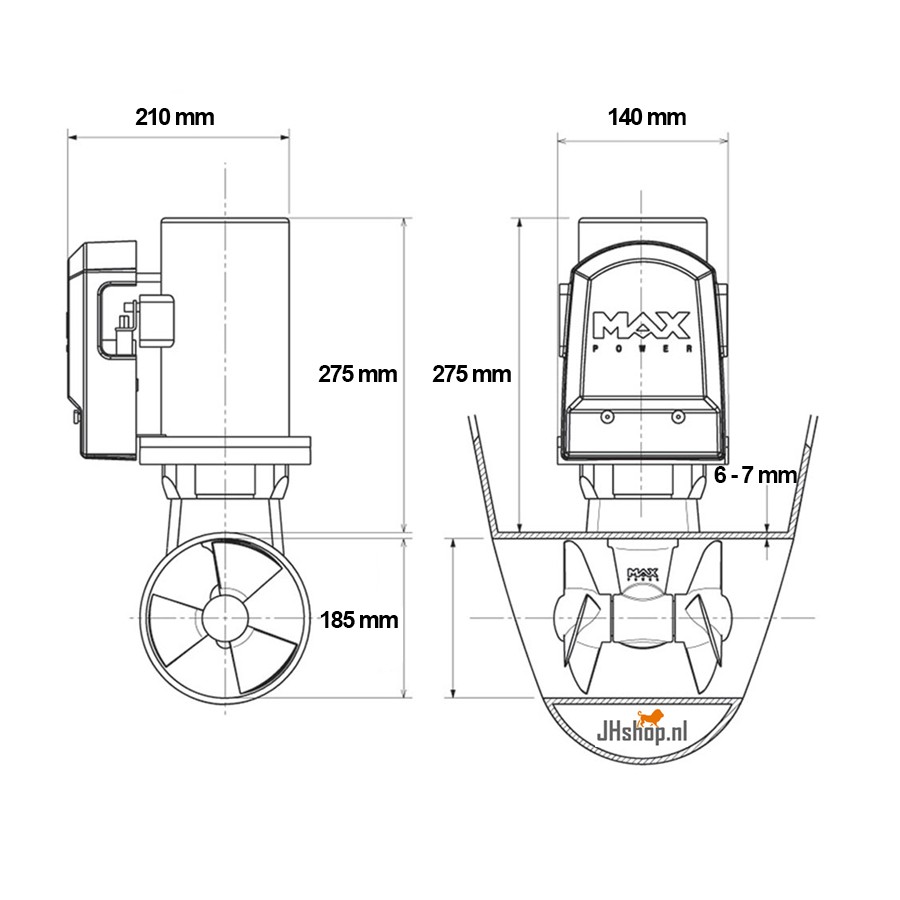 Max Power CT650 Composiet Tunnelboegschroef