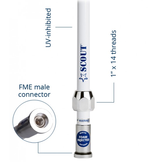 QUICK 1 polyester VHF 1mtr 3dB QuickFit