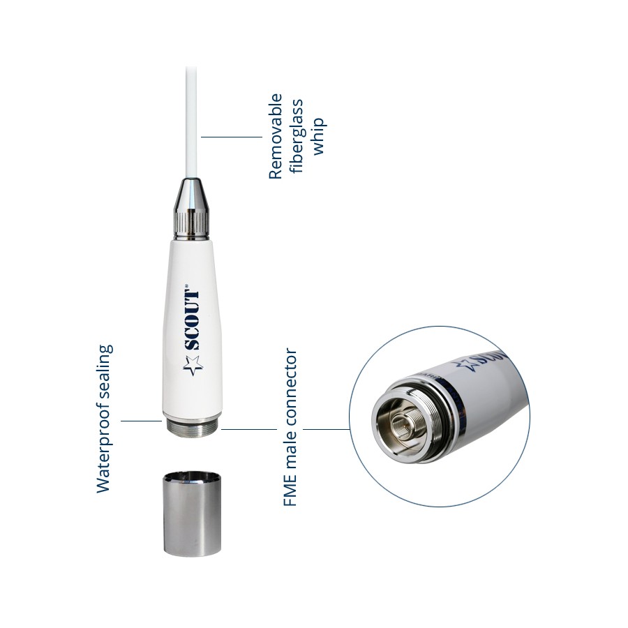 QUICK 4 polyester VHF 1mtr 3dB QuickFit