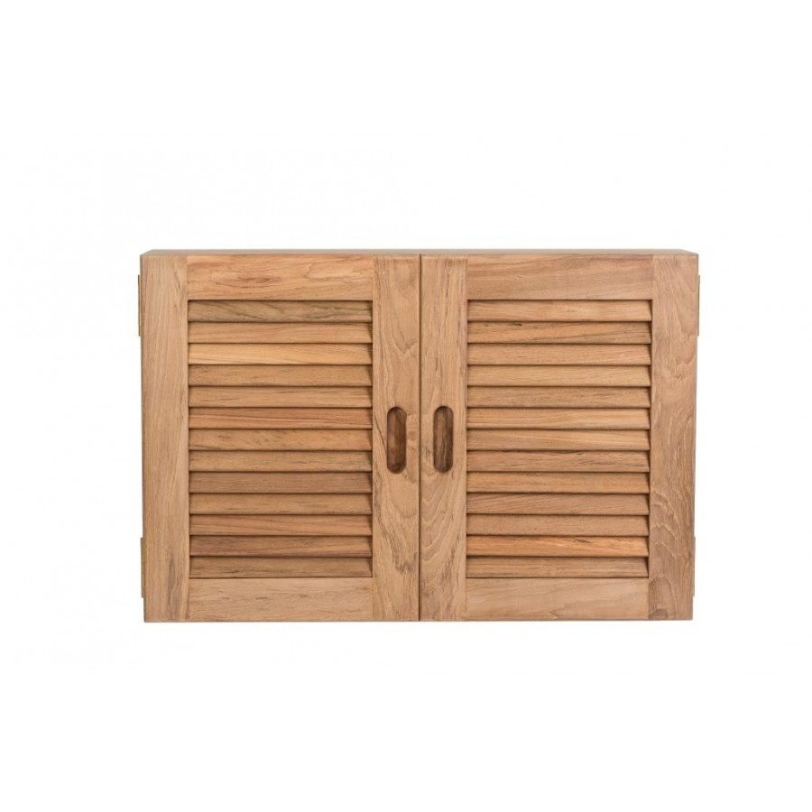 Teak Kast met 2 louvredeuren