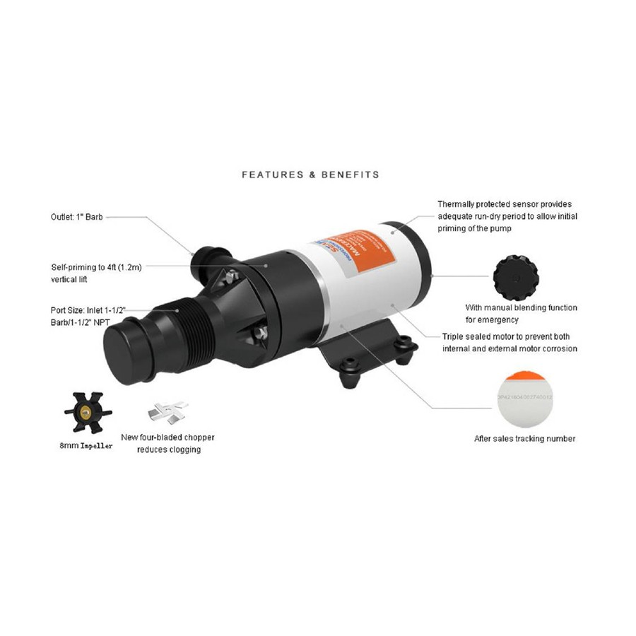 SeaFlo Versnijdingspomp 12 Volt